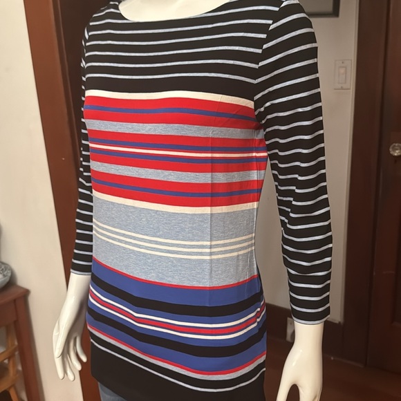 NWT jones NY stretch , size small Striped Multicolor Women's Top - Picture 2 of 4